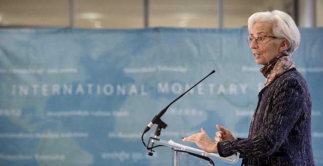 La dierctora gerente del FMI, Christine Lagarde, en una rueda de prensa en Londres. REUTERS/Stefan Rousseau