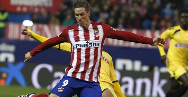 Fernando Torres durante el partido de anoche de Copa contra el Reus. /EFE