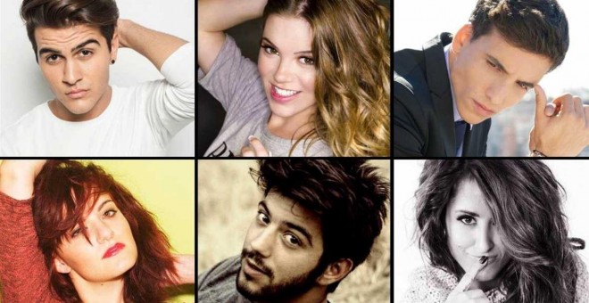 Xuso Jones, Salvador Beltrán, Maverick, María Isabel, Electric Nana y Barei, candidatos para Eurovisión 2016./EUROPA PRESS