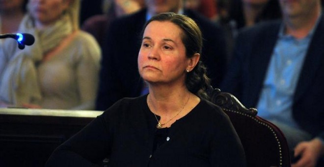 Montserrat González, acusada de la muerte de la presidenta de la Diputación de León, Isabel Carrasco, durante su declaración. EFE