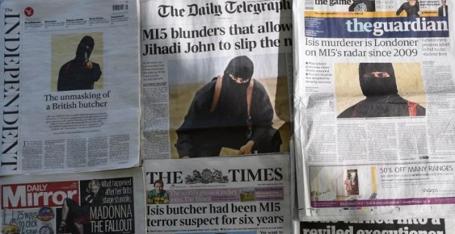 John el Yihadista fue portada en la prensa británica. - AFP