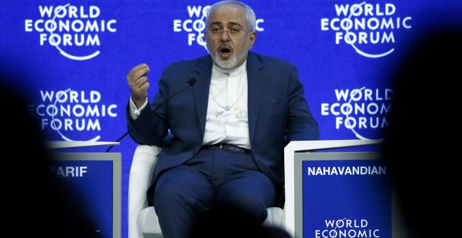 El ministro iraní de Asuntos Exteriores, Javad Zarif, participa en el Foro Económico Mundial de Davos (Suiza). REUTERS/Ruben Sprich