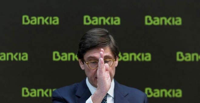 José Antonio Goirigolzarri durante la rueda de prensa que ofreció para explicar los resultados de Bankia en 2015. /  EMILIO NARANJO (EFE)