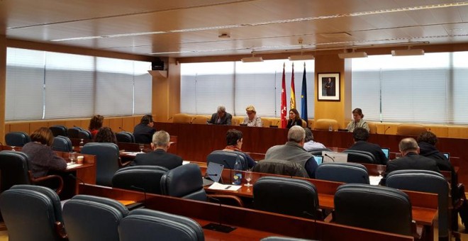 Sesión parlamentaria de la comisión de deuda de la Asamblea de Madrid. A.I.