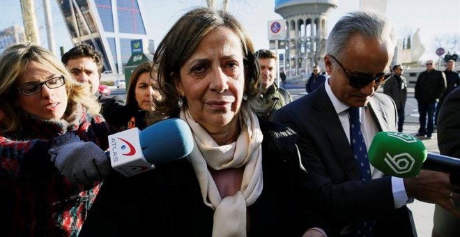 La gerente del Partido Popular, Carmen Navarro, a su llegada a los Juzgados de Plaza de Castilla. EFE/Fernando Alvarado