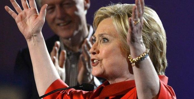 Hillary Clinton tras su victoria en las primarias de Nevada