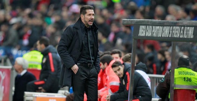 El entrenador argentino del Atlético de Madrid Diego Pablo Simeone. EFE/Víctor Lerena