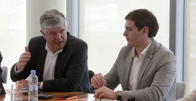 El presidente de Ciudadanos, Albert Rivera y el secretario general, Matías Alonso.- EFE