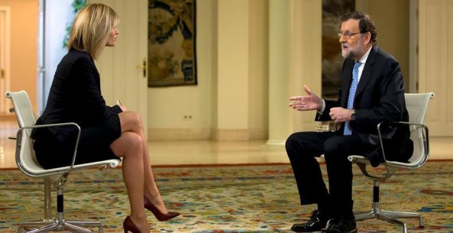 Mariano Rajoy durante la entrevista con Susana Griso en La Moncloa. /EFE