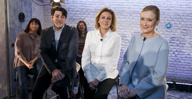 María Dolores de Cospedal y Cristina Cifuentes en un acto del PP en Alcorcón / TAREK/PP