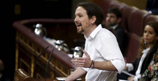 Pablo Iglesias en la tribuna.