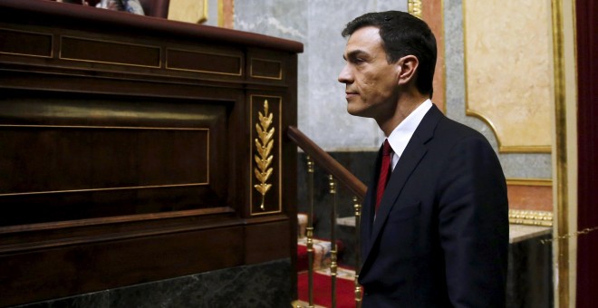 El líder del PSOE, Pedro Sánchez, en el Congreso.- REUTERS