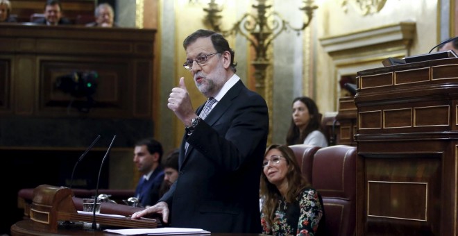 Mariano Rajoy durante el debate de investidura en el Parlamento en Madrid. REUTERS