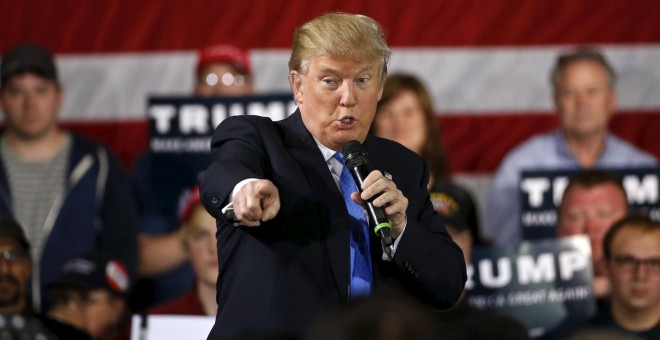 El magnate Donald Trump, candidato republicano, en un mitin en Wisconsin. REUTERS/Kamil Krzaczynski