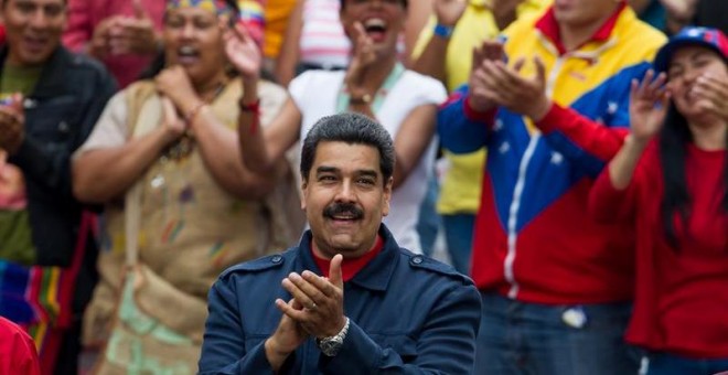 El presidente de Venezuela, Nicolás Maduro en un acto de apoyo al Gobierno. EFE/MIGUEL GUTIERREZ