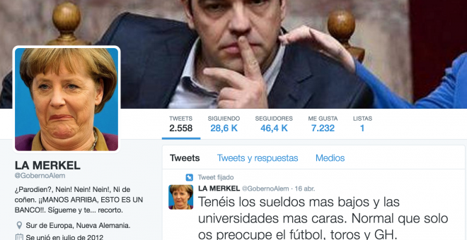 Perfil en Twitter de La Merkel