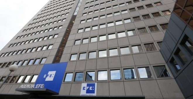 Fachada de la nueva sede de la Agencia Efe situada en la Avenida de Burgos número 8 de Madrid. EFE/Javier Lizón