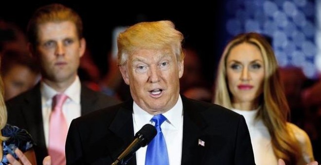 El magnate y precandidato presidencial estadounidense Donald Trump. EFE/JUSTIN LANE