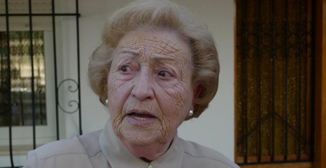 María Rosario Llin durante el rodaje del documental.