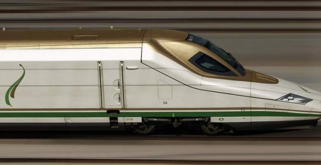 Imagen de uno de los trenes AVE que harán el trayecto Medina - La Meca, que construye el consorcio de empresas españolas. TALGO