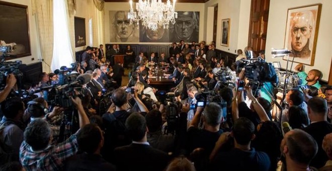 Albert Rivera participa en una sesión especial de la Comisión de Política Interior del la Asamblea Nacional venezolana (AN, Parlamento).- EFE/MIGUEL GUTIÉRREZ