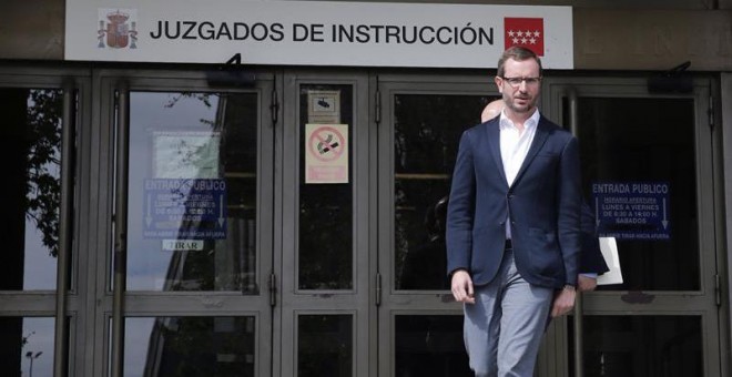 El vicesecretario de Acción Sectorial del PP, Javier Maroto, tras declarar como investigado ante el titular del juzgado de instrucción número 11 de Madrid. EFE/Juan Carlos Hidalgo