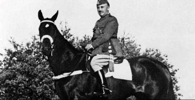 Franco, a lomos de su caballo. afp