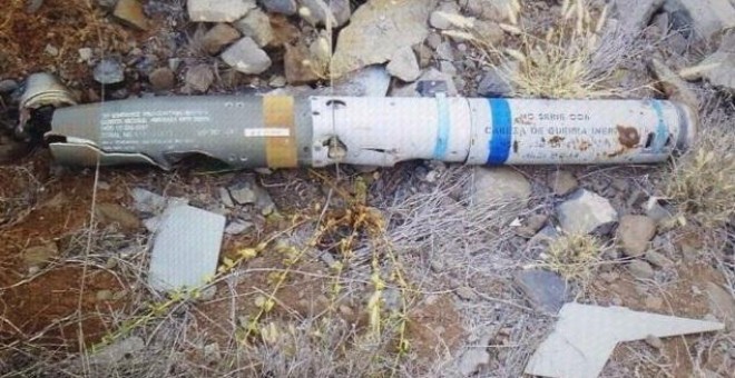 Misil AIM-9JULI aire-aire encontrado por la Guardia Civil. GC