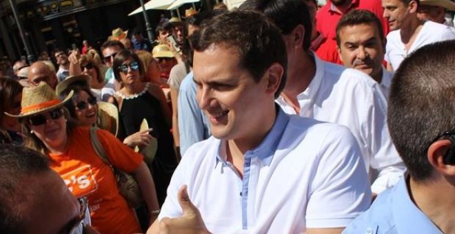 El presidente de Ciudadanos, Albert Rivera, en su internvención en Córdoba. EUROPA PRESS.