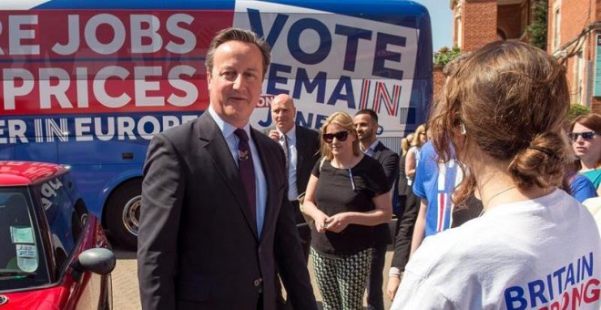 El primer ministro británico, David Cameron, llega a un evento en el centro de Londres. - EFE