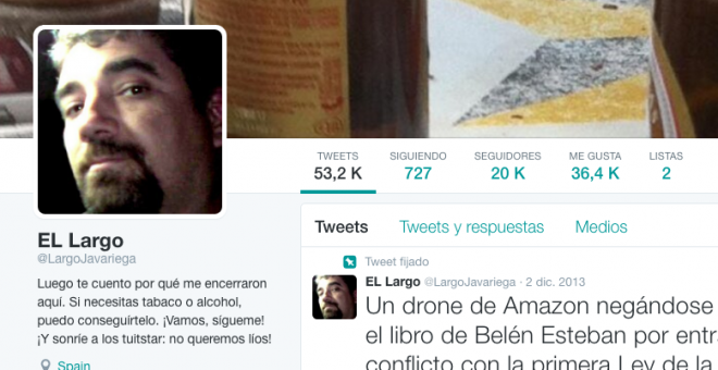 Captura del perfil en Twitter de El Largo.-