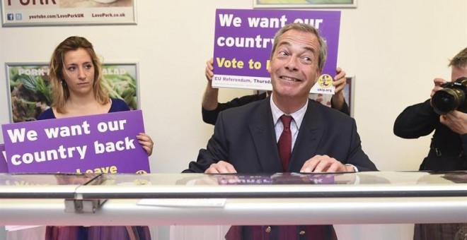 El líder del Partido por la Independencia del Reino Unido (UKIP), Nigel Farage. - EFE