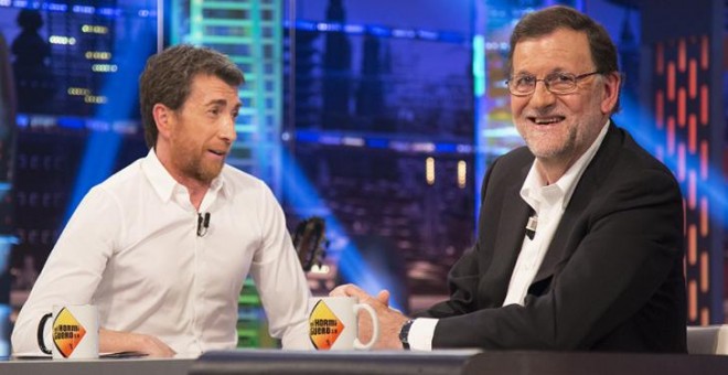 Mariano Rajoy, con Pablo Motos, en el programa 'El Hormiguero'. / ANTENA 3