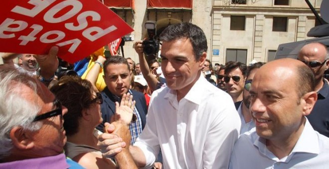 El secretario general del PSOE, Pedro Sánchez en un acto en Alicante. EFE/Morell