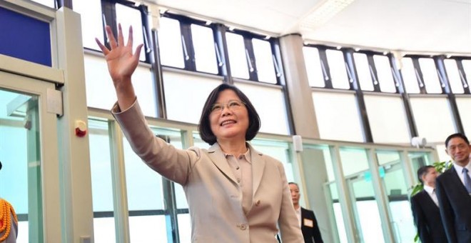 La presidenta de Taiwan, Tsai Ing-Wen, al inicio de su viaje a América el pasado 24 de junio de 2016.  EFE/Office Of The President Taiwan