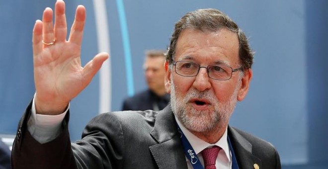 El presidente español en funciones Mariano Rajoy a su llegada al Consejo Europeo celebrado ayer en Bruselas. /EFE
