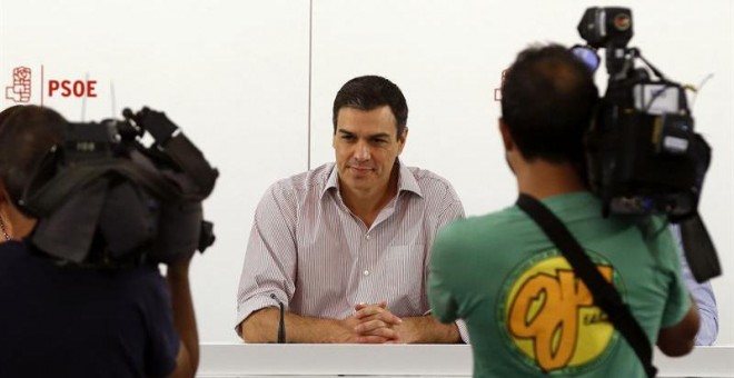 Pedro Sánchez, durante la reunión que la Comisión Ejecutiva Federal, que tuvo lugar el pasado lunes. / EFE