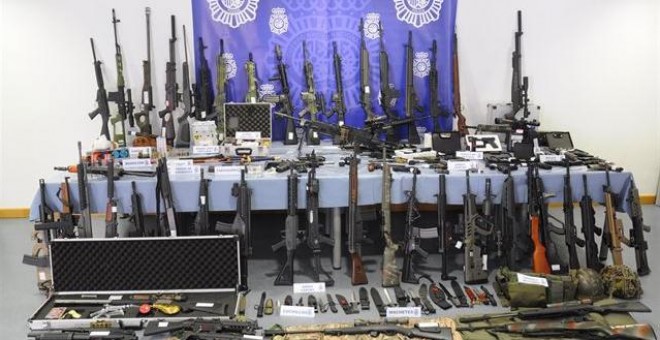 Intervenido un centenar de armas destinadas al tráfico ilícito. POLICÍA NACIONAL