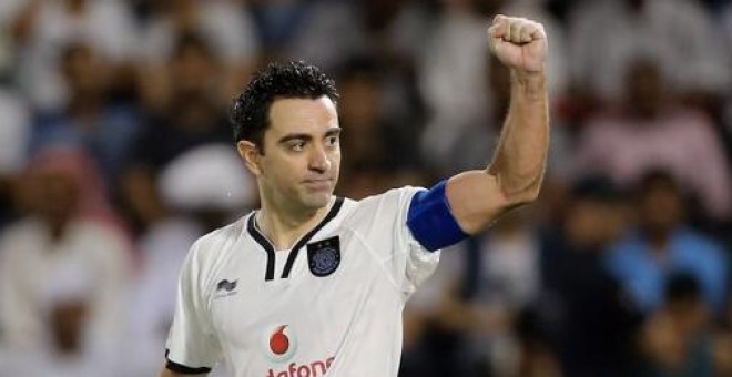 Xavi Hernández celebra un título con el Al-Sadd en Qatar el pasado 20 de mayo. /AFP