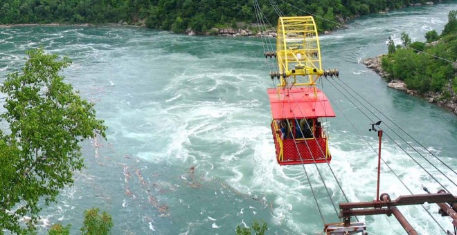 Millones de turistas han disfrutado del viaje del ‘Whirlpool Spanish Aerocar’ sobre el río Niagara
