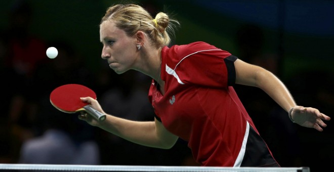 La española Galia Dvorak ha quedado eliminada del torneo individual femenino de tenis de mesa. /REUTERS