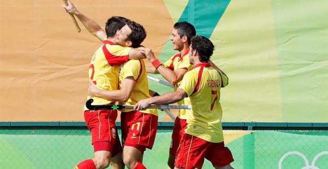 Los jugadores españoles celebran un gol ante Nueva Zelanda. EFE/EPA/VALDRIN XHEMAJ