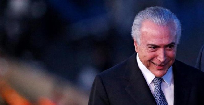 El presidente interino, Michel Temer, durante la ceremonia de apertura de los Juegos Olímpicos de Río 2016. EFE