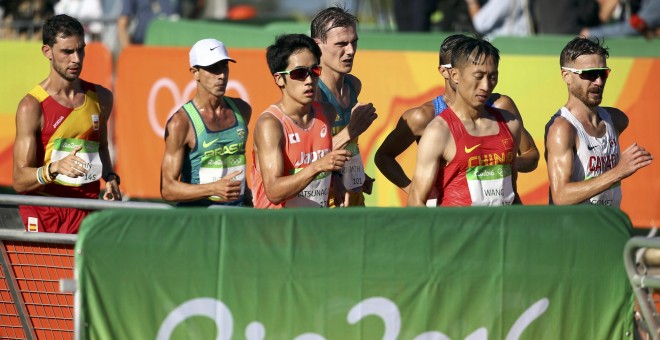 Un momento de la prueba de los 20 km marcha de los Juegos de Río. /REUTERS