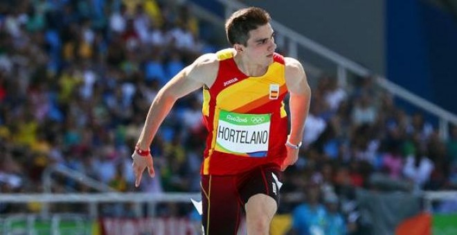 Bruno Hortelano, durante su serie de 200 metros. EFE/EPA/SRDJAN SUKI