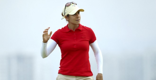 Azahara Muñoz durante el torneo de golf de los Juegos. /REUTERS