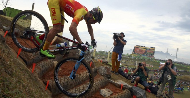 Carlos Coloma durante la prueba de moutain bike de Río 2016. /REUTERS