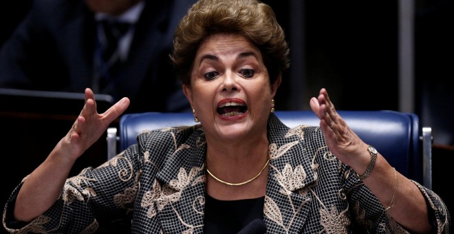 Dilma Rousseff se defiende en el juicio político del miércoles poco antes de su destitución/REUTERS