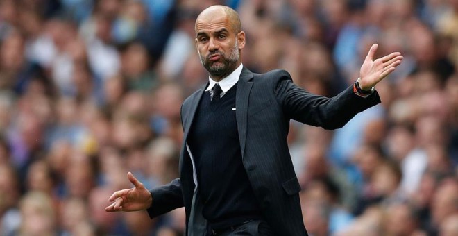 Guardiola, durante un partido con el Manchester City. Reuters / Darren Staples