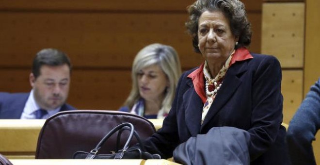 Rita Barberá en el Senado cuando se formó la cámara. La senadora no ha acudido a la creación de las comisiones 'para investigar el auto' que la imputa/EFE